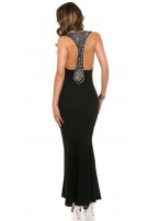 Dress with Rivets and Strass Black